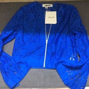 Diane Von Furstenberg Blue Lace Jacket